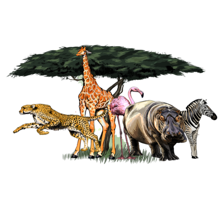 Tapis vinyle animal famille de girafes safari - TenStickers