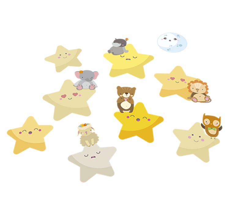 Tapis vinyle animal étoiles pour la chambre bébé - TenStickers
