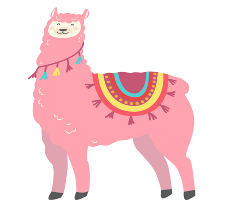 Tapis vinyle animal llama rose - TenStickers