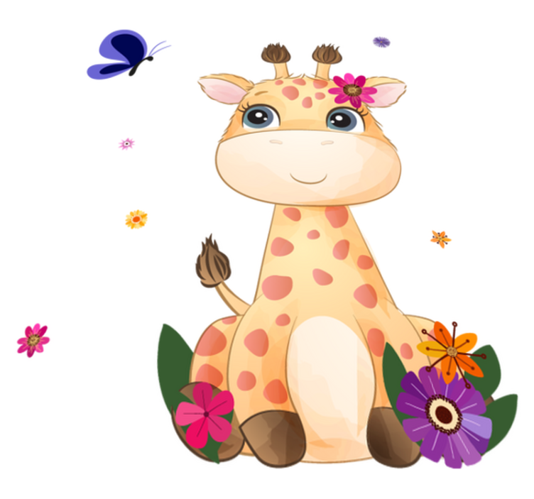 Tapis vinyle animal afrique sauvage fille girafe - TenStickers
