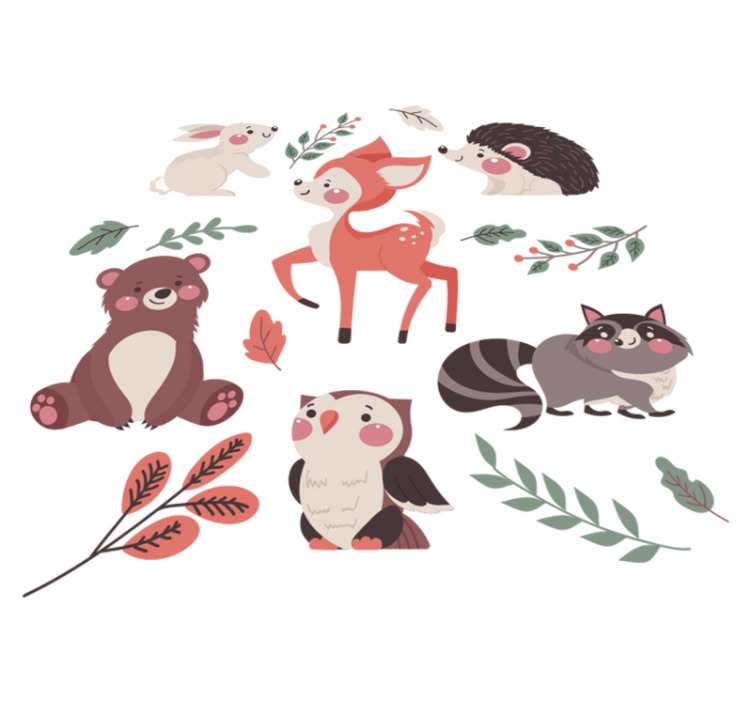 Tapis vinyle animal forêt d'automne - TenStickers