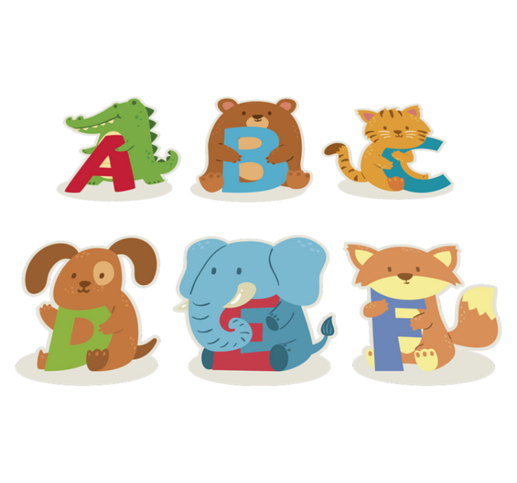 Tapis vinyle animal abécédaire animaux enfant - TenStickers