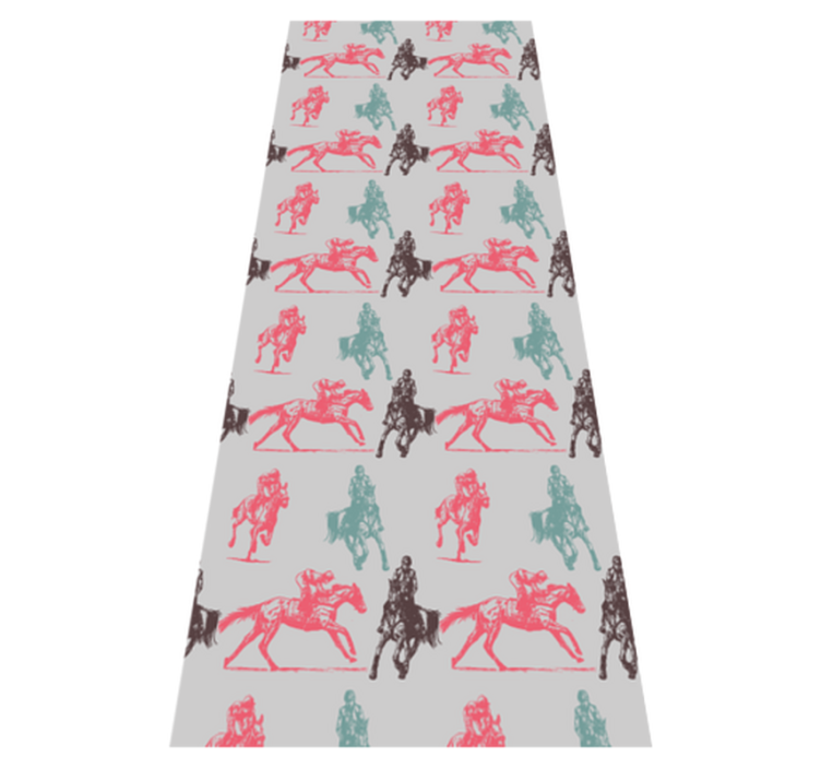 Tapis vinyle animal motif chevaux sur fond gris - TenStickers