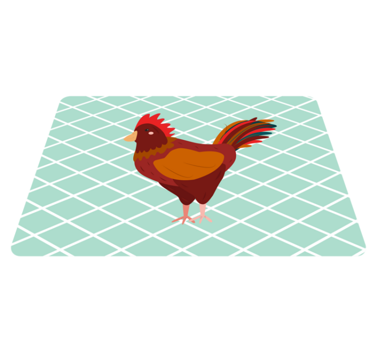 Tapis vinyle animal coq rouge vue de côté - TenStickers