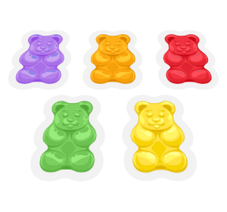 Tapis vinyle animal formes d'ours colorées - TenStickers