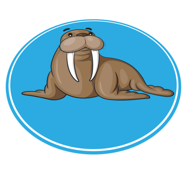 Tapis vinyle animal personnage de morse mignon - TenStickers