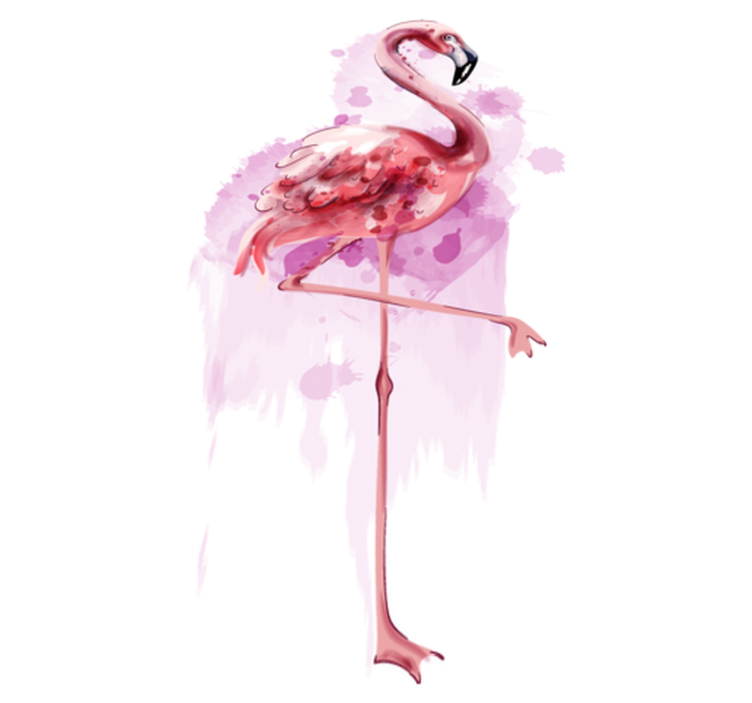 Tapis vinyle animal silhouette de flamant élégant - TenStickers
