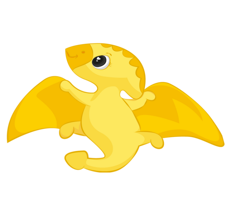 Tapis vinyle animal dragon jaune joyeux - TenStickers