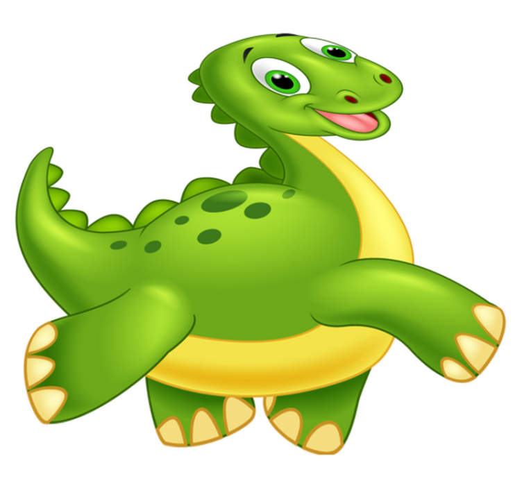 Tapis vinyle animal dinosaure vert mignon - TenStickers