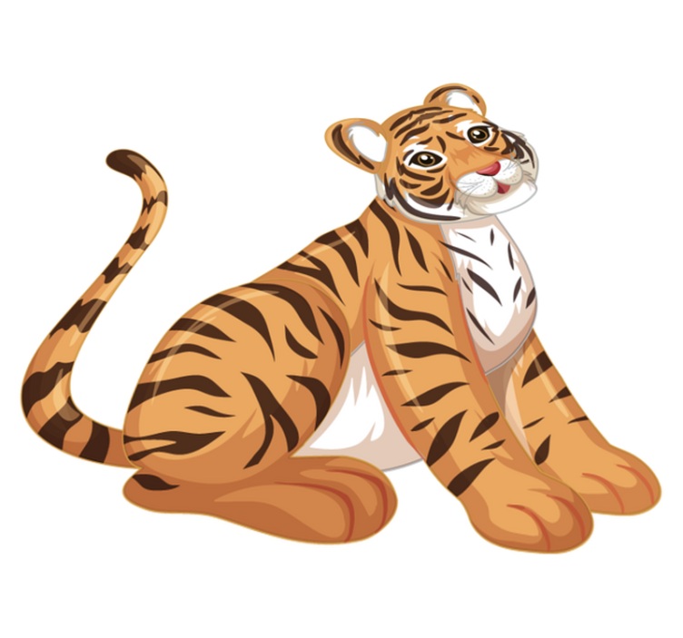 Tapis vinyle animal petit tigre espiègle - TenStickers