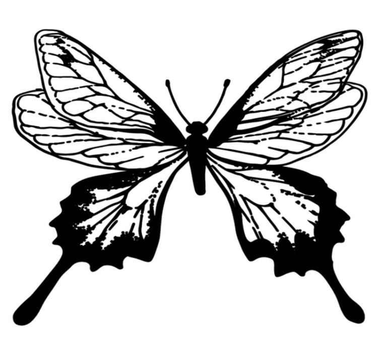 Tapis vinyle animal contour de papillon élégant - TenStickers
