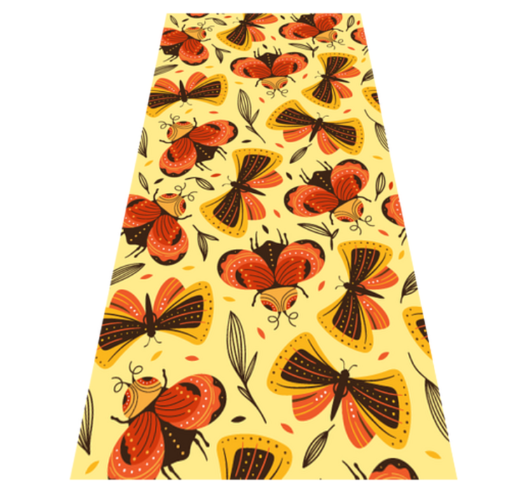 Tapis vinyle animal image de papillon sur fleur - TenStickers