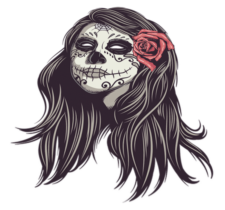 Tapis vinyle halloween fille du jour des morts - TenStickers