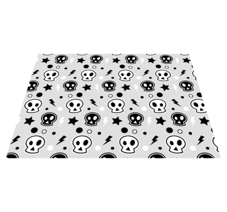 Tapis vinyle halloween crânes gris et blancs - TenStickers