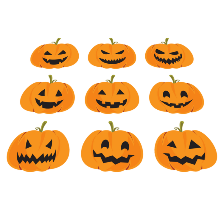 Tapis vinyle halloween ensemble de citrouilles - TenStickers