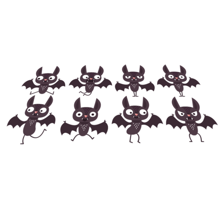 Tapis vinyle halloween pack chauves-souris joyeuses - TenStickers