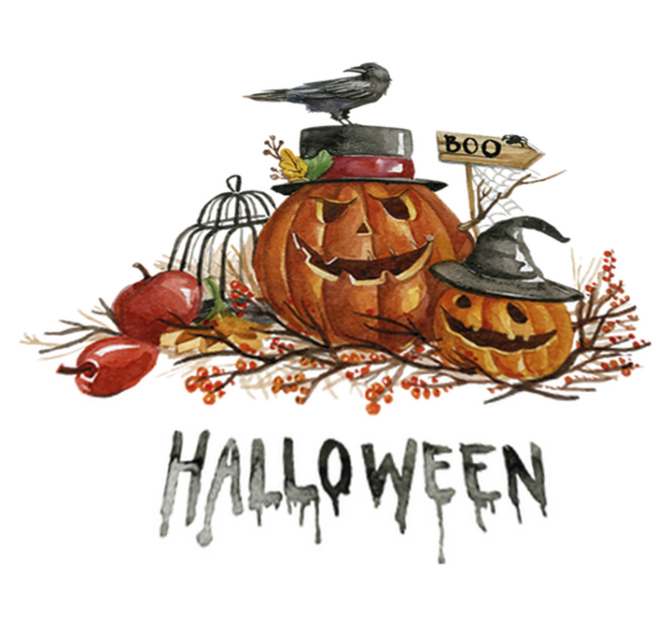 Tapis vinyle halloween citrouilles terrifiantes - TenStickers
