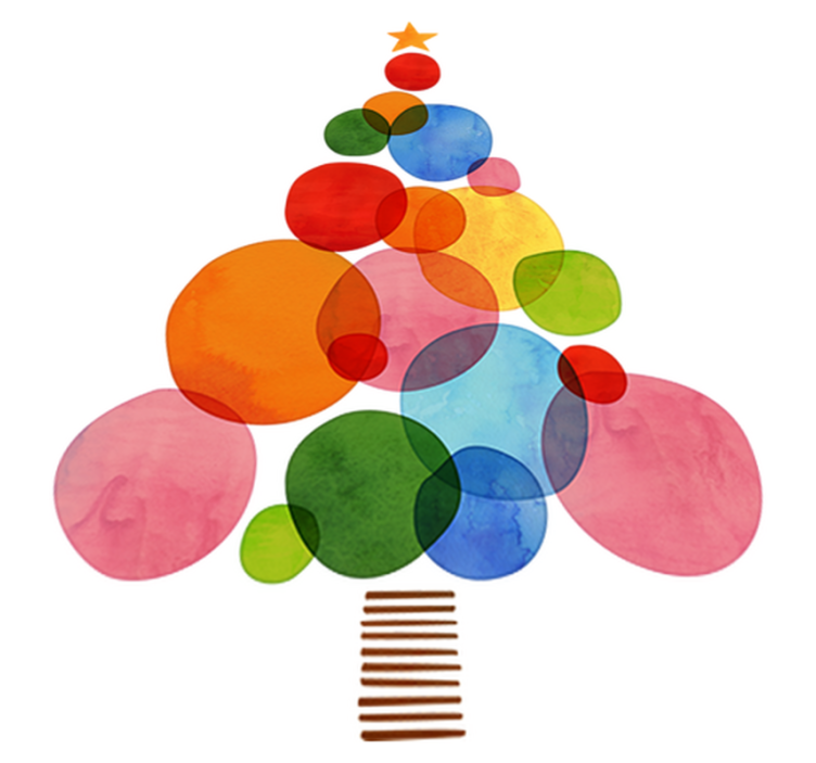 Tapis vinyle noël aquarelle colorée - TenStickers