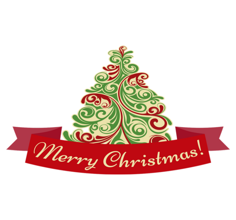 Tapis vinyle noël arbre classique avec message - TenStickers