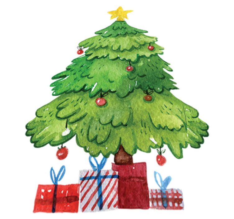 Tapis vinyle noël arbre avec cadeaux - TenStickers