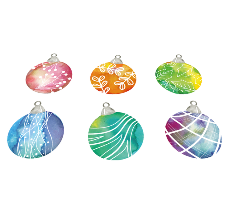 Tapis vinyle noël ornements de noël aquarelle - TenStickers