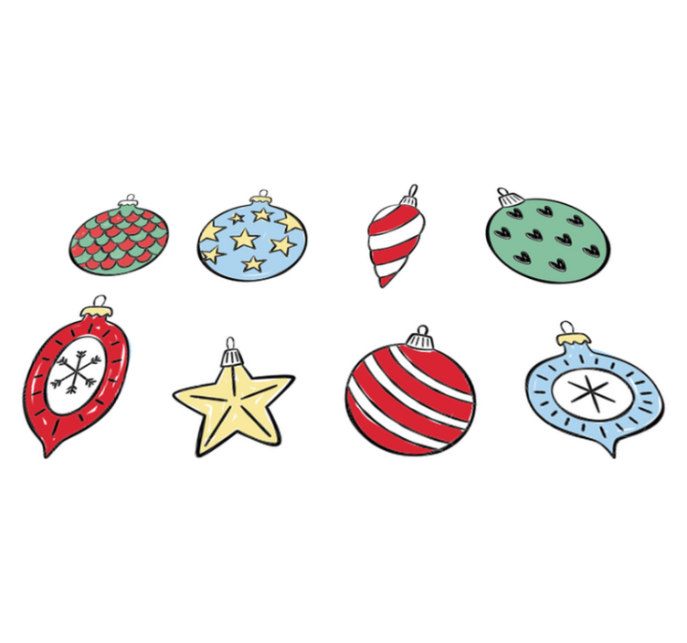Tapis vinyle noël boules de noël vintage - TenStickers