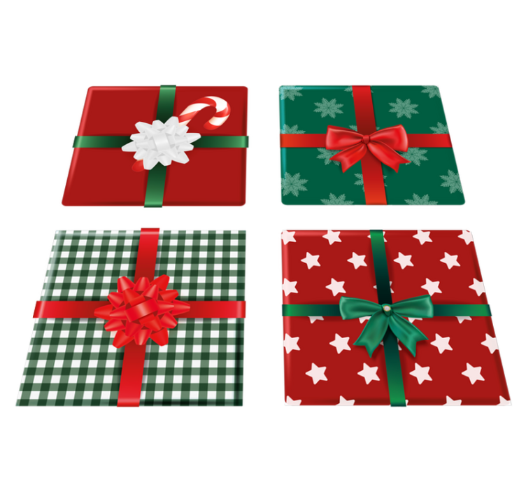 Tapis vinyle noël paquet de carreaux cadeaux - TenStickers