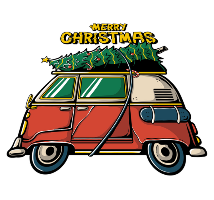 Tapis vinyle noël voiture du père noël - TenStickers