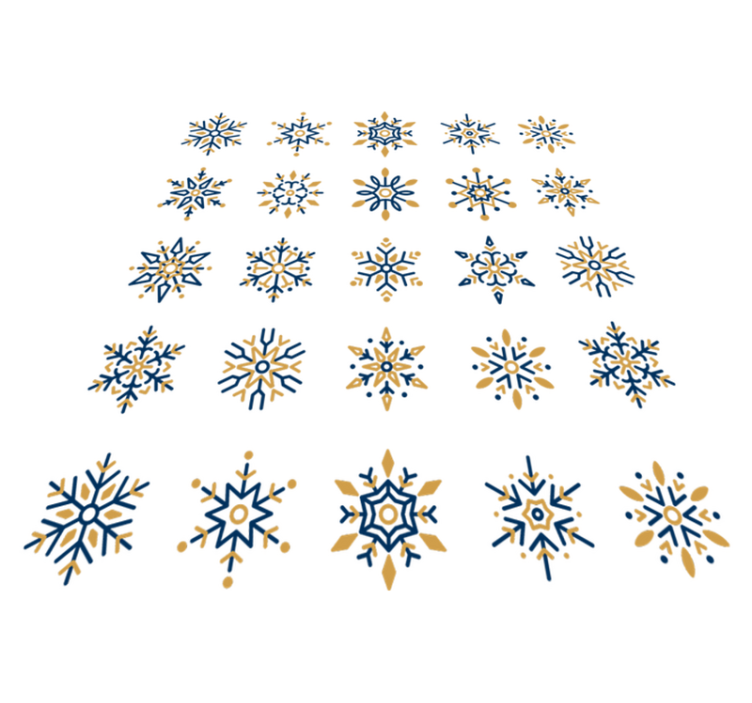 Tapis vinyle noël 25 flocons de neige uniques - TenStickers