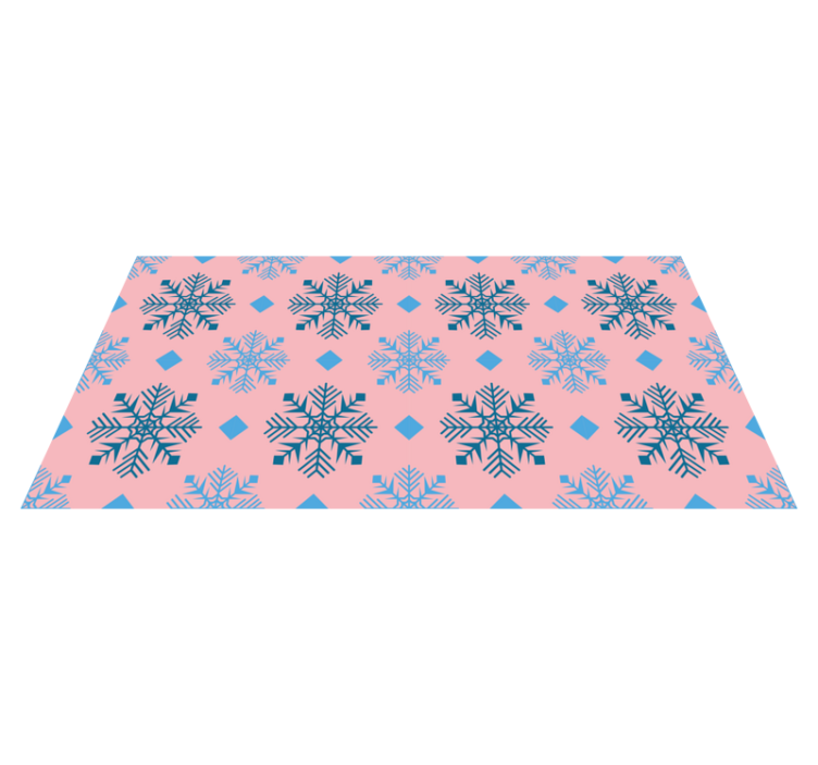 Tapis vinyle noël motif flocons roses et bleus - TenStickers