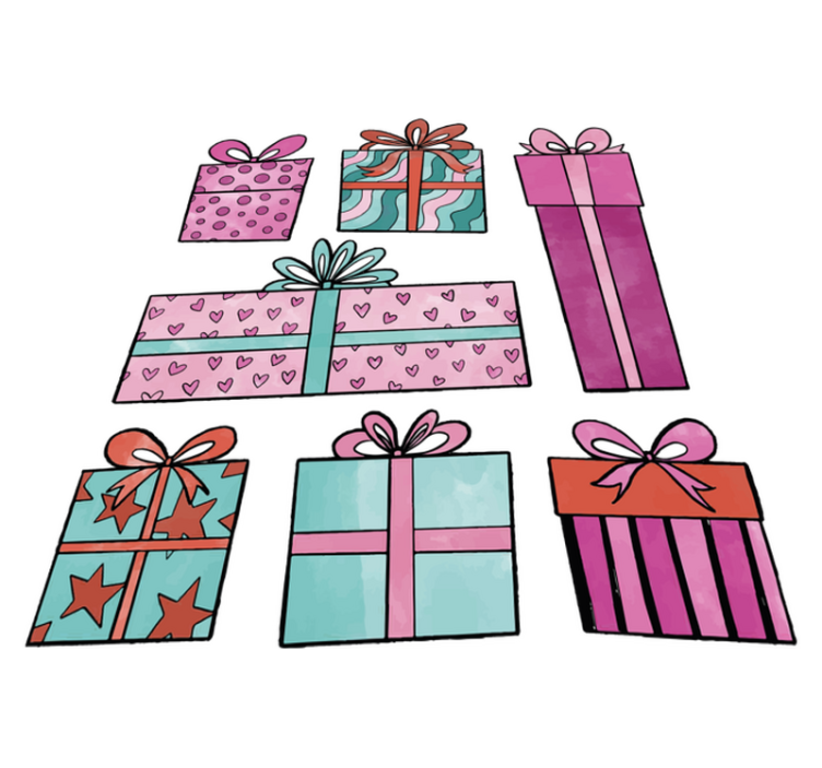 Tapis vinyle noël ensemble cadeau de noël - TenStickers