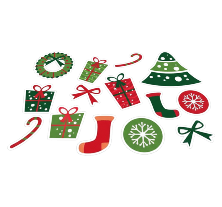 Tapis vinyle noël éléments de noël classiques - TenStickers