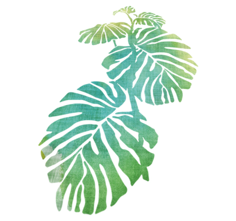 Tapis vinyle fleurs et plantes aquarella côtes d'adam - TenStickers