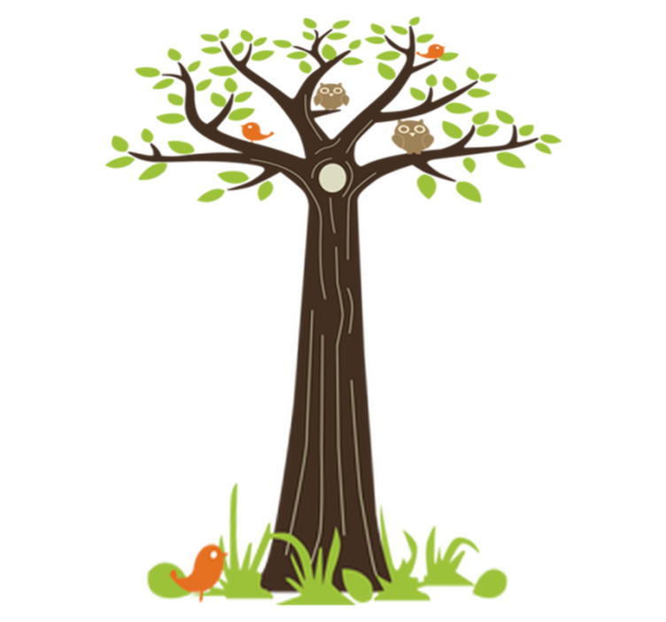 Tapis vinyle fleurs et plantes hiboux et arbres - TenStickers