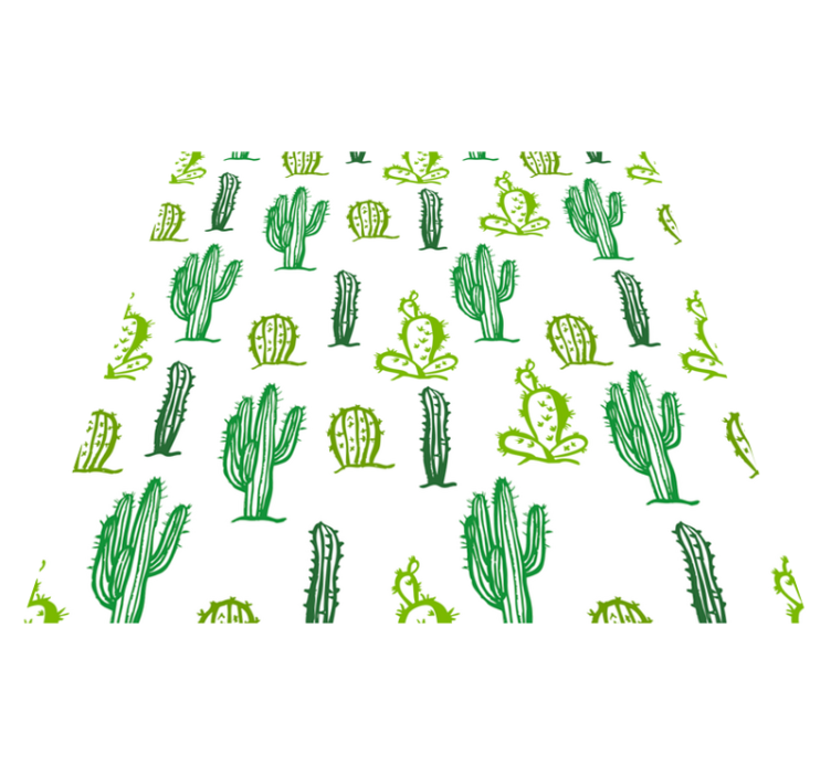 Tapis vinyle fleurs et plantes style cactus vert - TenStickers