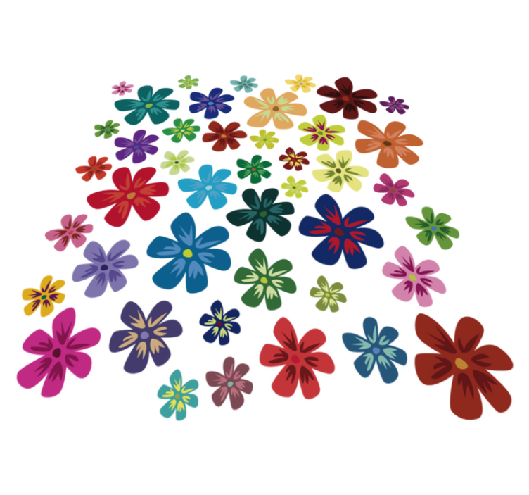 Tapis vinyle fleurs et plantes multicolores - TenStickers