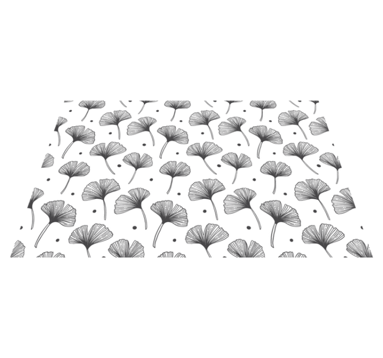 Tapis vinyle fleurs et plantes motif feuilles de ginkgo - TenStickers