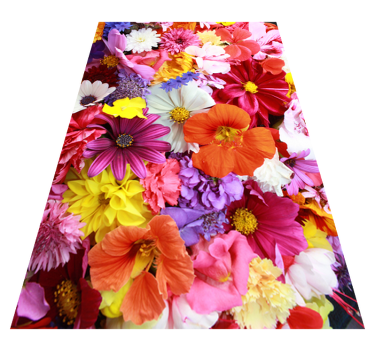 Tapis vinyle fleurs et plantes aux fleurs colorées - TenStickers