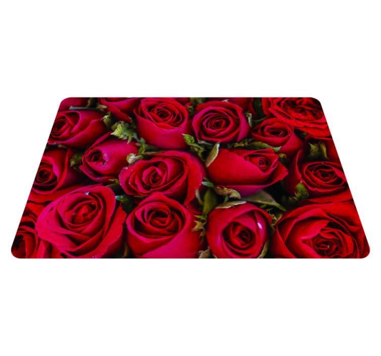 Tapis vinyle fleurs et plantes style floral rouge - TenStickers