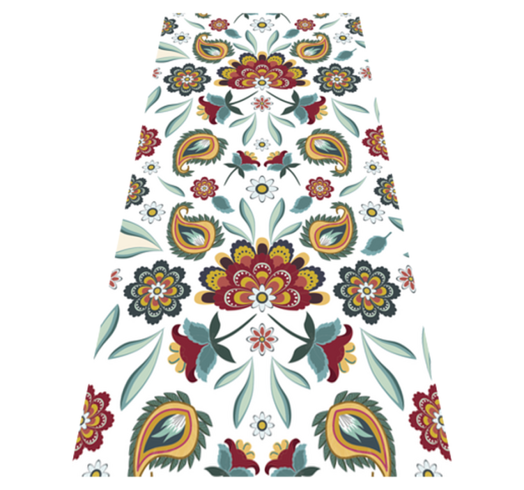 Tapis vinyle fleurs et plantes motif floral ethnique - TenStickers