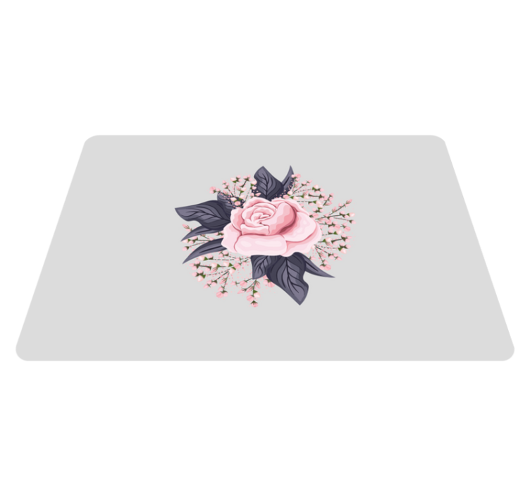 Tapis vinyle fleurs et plantes design floral incroyable rose - TenStickers