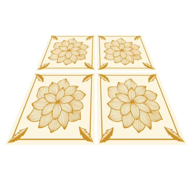 Tapis vinyle fleurs et plantes motif paisley floral - TenStickers