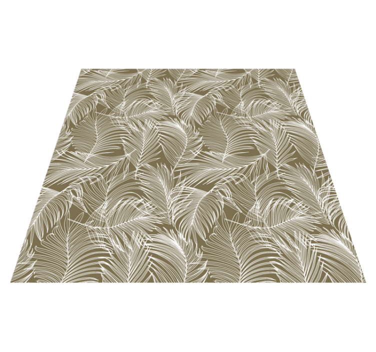 Tapis vinyle fleurs et plantes feuilles brunes élégantes - TenStickers