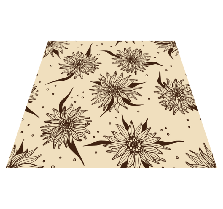 Tapis vinyle fleurs et plantes tournesol ancien - TenStickers