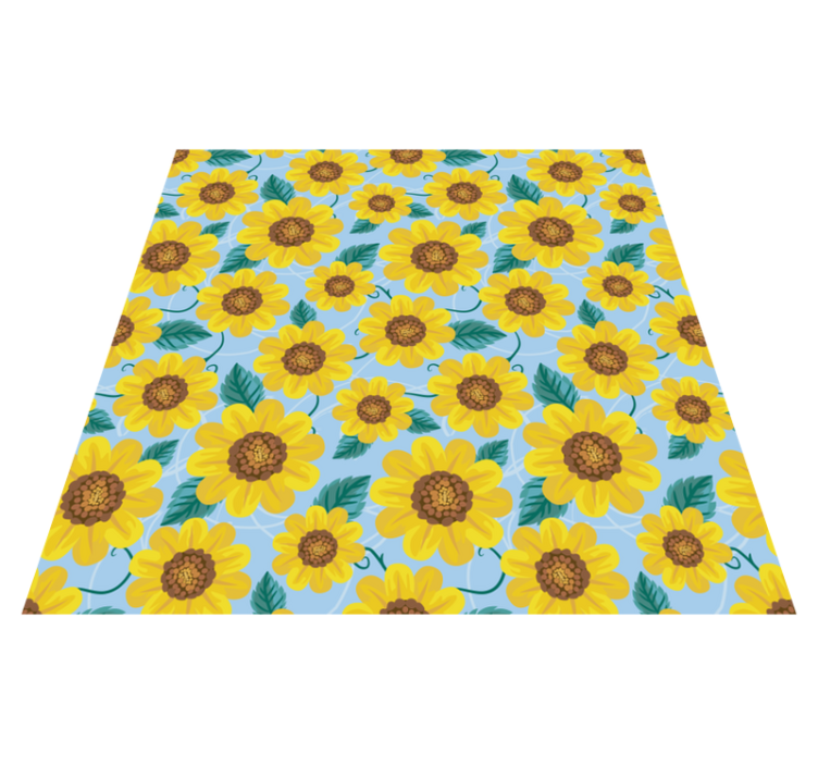Tapis vinyle fleurs et plantes motifs de tournesols - TenStickers