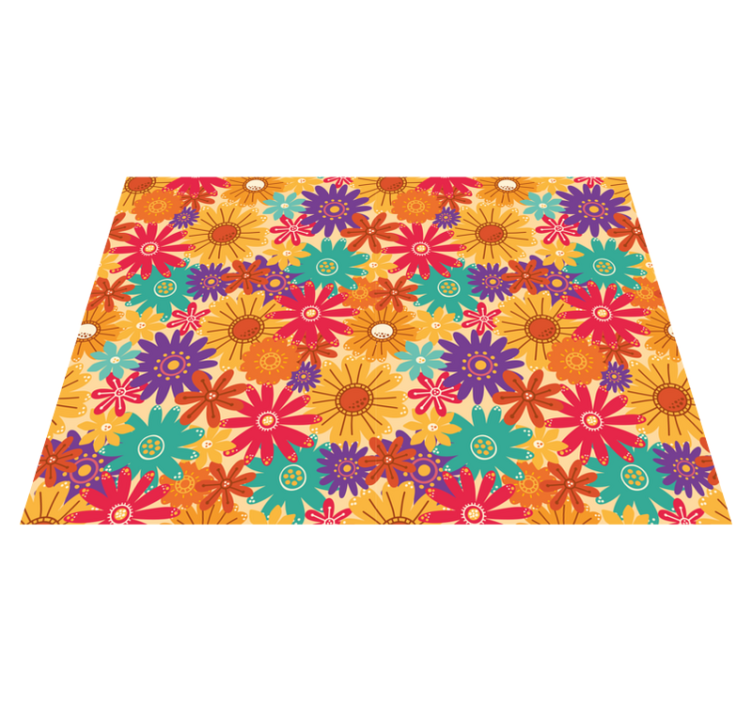 Tapis vinyle fleurs et plantes bouquet de fleurs - TenStickers