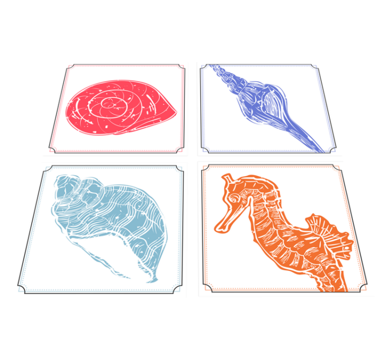 Tapis vinyle fleurs et plantes motifs marins - TenStickers