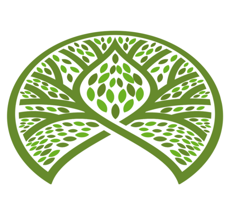 Tapis vinyle fleurs et plantes Écusson nature feuillue - TenStickers