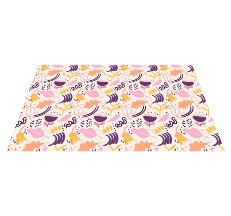 Tapis vinyle fleurs et plantes inspiration florale vive - TenStickers