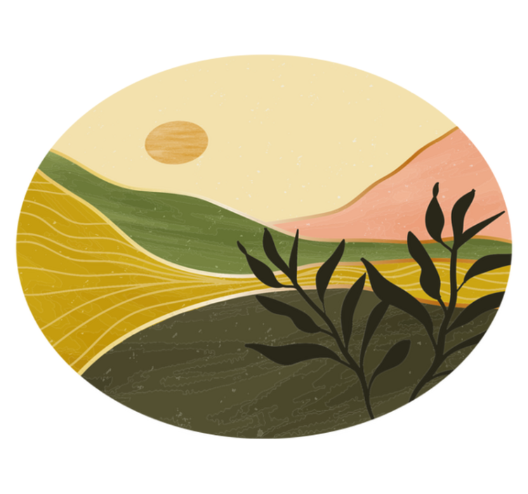 Tapis vinyle fleurs et plantes paysage serein - TenStickers